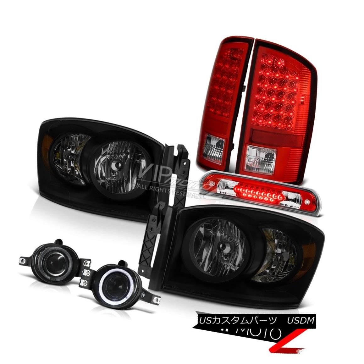ヘッドライト 2006 Dodge Ram Sinister Black Headlamps Foglamps Red High Stop Light Taillights 2006ダッジラムシニスターブラックヘッドランプフォグランプレッドハイストップライトテールライト 【並行輸入品】