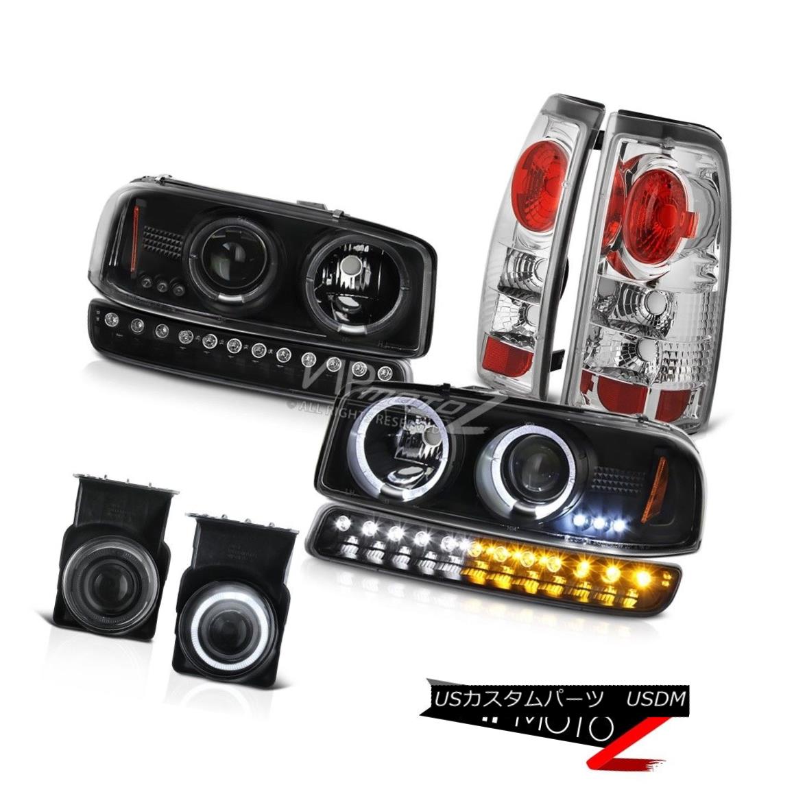 ヘッドライト 03-06 Sierra 6.6L Dark smoke fog lamps euro chrome tail turn signal Headlamps 03-06シエラ6.6L暗煙霧ランプユーロクロームテールターンシグナルヘッドランプ 【並行輸入品】