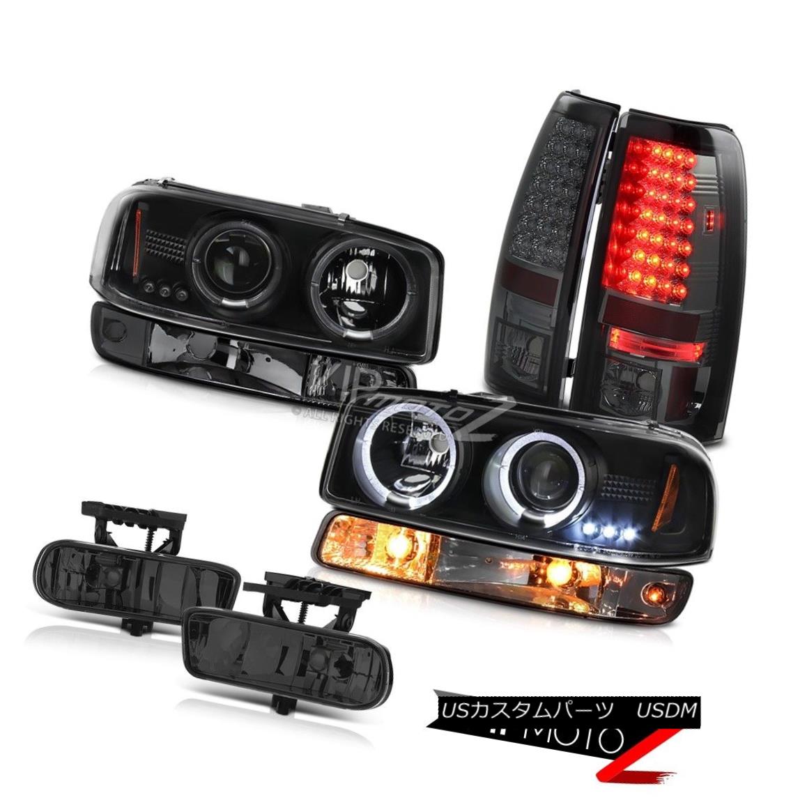 ヘッドライト 99-02 Sierra SLE Foglights led tail lamps turn signal black headlights Halo Rim 99-02シエラSLE Foglightsはテールランプの信号を黒のヘッドライトを回したHalo Rim 【並行輸入品】