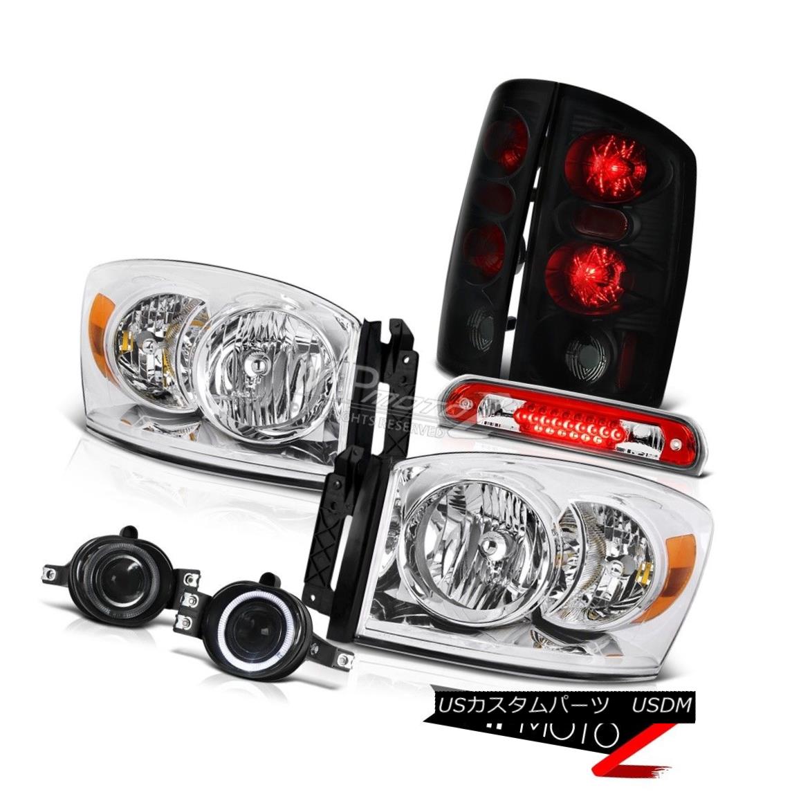ヘッドライト Chrome Headlights Sinister Black Brake Lamps Driving Fog LED 2006 Dodge Ram V8 クロームヘッドライト懐かしいブラックブレーキランプフォグLED 2006ドッジラムV8 【並行輸入品】