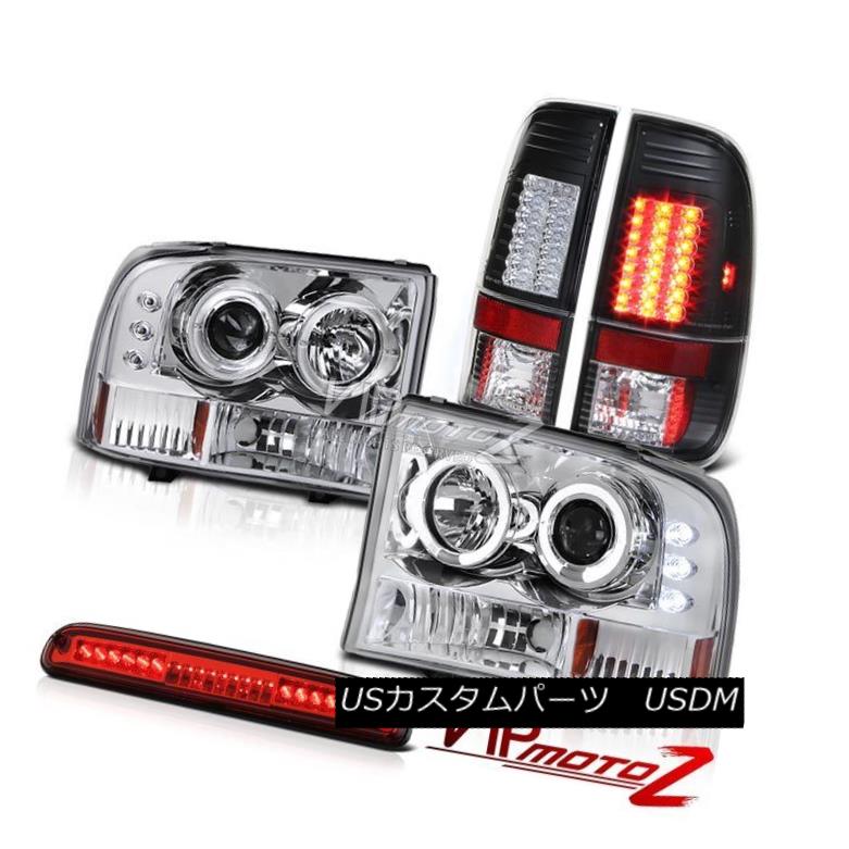 ヘッドライト Twin Halo LED Headlamps Black Taillamp 3rd Brake Red 99 00 01 02 03 04 F250 6.8L ツイン・ハローLEDヘッドランプブラック・テールランプ第3ブレーキ・レッド99 00 01 02 03 04 F250 6.8L 【並行輸入品】