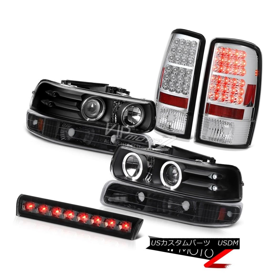 ヘッドライト 2000-2006 Tahoe LT Twin Halo LED Headlamps SMD Rear Tail Lights Roof Stop Tinted 2000-2006タホLTツインハローLEDヘッドランプSMDリアテールライトルーフストーンティント 【並行輸入品】