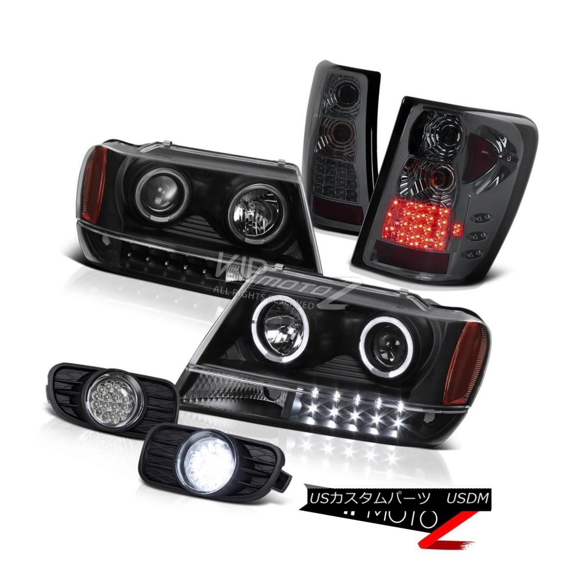 ヘッドライト 99-03 JeeP WJ Sport Black Projector Headlight+LED Taillight+Fog Light Assembly 99-03 JeeP WJスポーツブラックプロジェクターヘッドライト+ LEDテールライト+フォグライトアセンブリ 【並行輸入品】