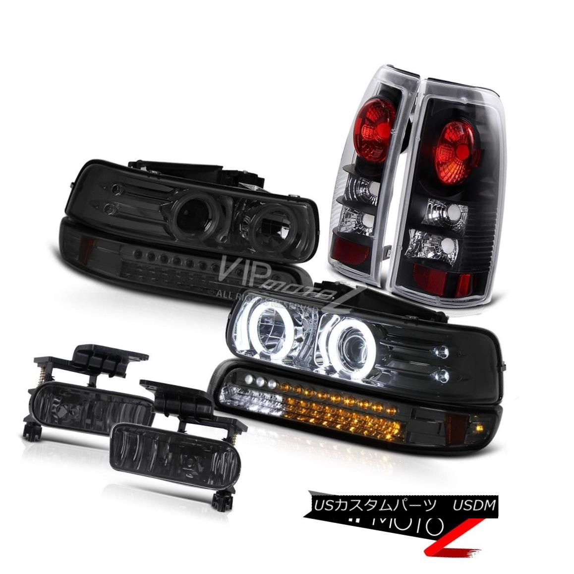ヘッドライト 1999-02 Chevrolet Silverado 2500 CCFL Angel Eye Headlight Lights Black Foglight 1999-02シボレーシルバラード2500 CCFLエンジェルアイヘッドライトライトブラックフォグライト 【並行輸入品】