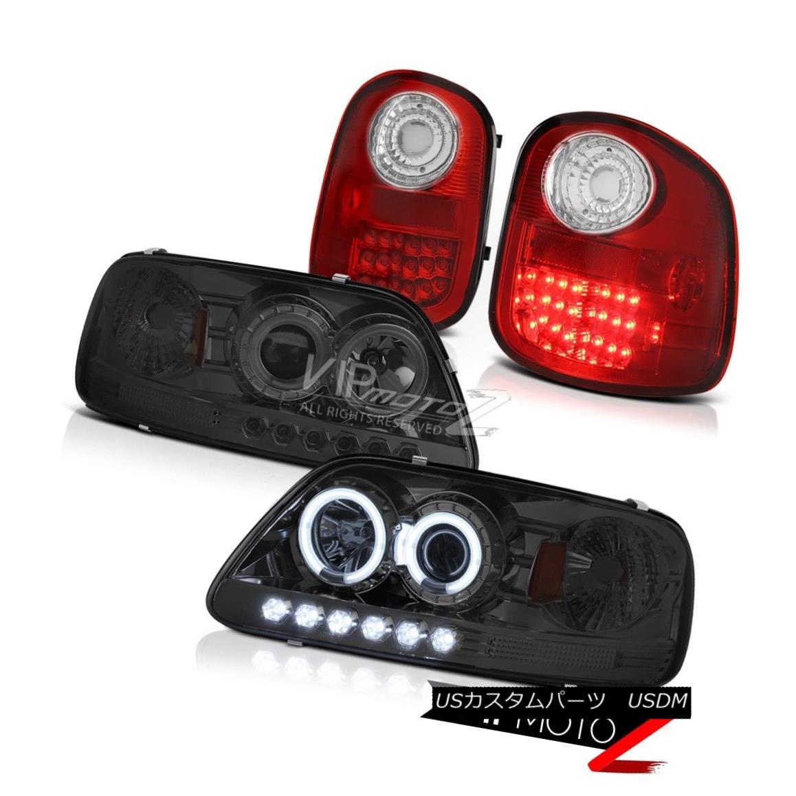 ヘッドライト Smoke CCFL Angel Eye Headlights RED LED Tail Lights Assembly 1997-2003 F150 4.6L 煙CCFLエンジェルアイヘッドライト赤LEDテールライトアセンブリ1997-2003 F150 4.6L 【並行輸入品】