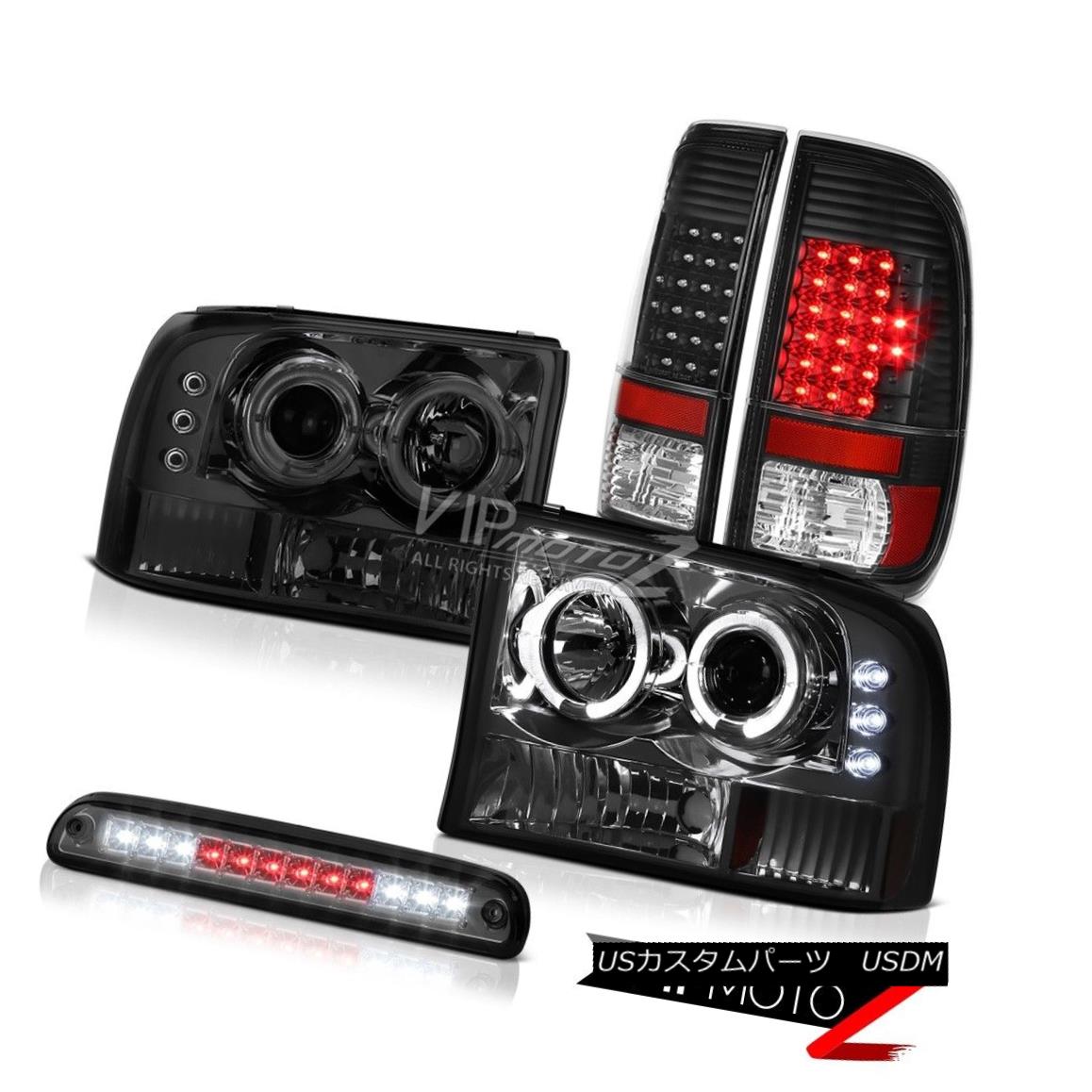 ヘッドライト 1999-2004 F250 XL Pair Smoke Halo Headlights LED Black Taillights Third Brake 1999-2004 F250 XLペアスモークヘイローヘッドライトLEDブラックテールライト第3ブレーキ 【並行輸入品】
