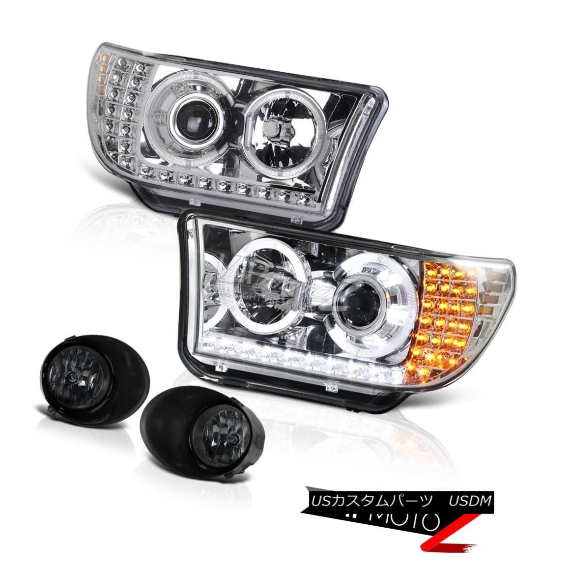 ライト ランプ 半額 ヘッドライト Crystal Tundra 07 13 Light Fog Smoke T Fron Haloヘッドライト クリスタルクリアプロジェクターled Tundra 07 13 Light Fog Smoke Headlight Front Halo Led Projector Clear