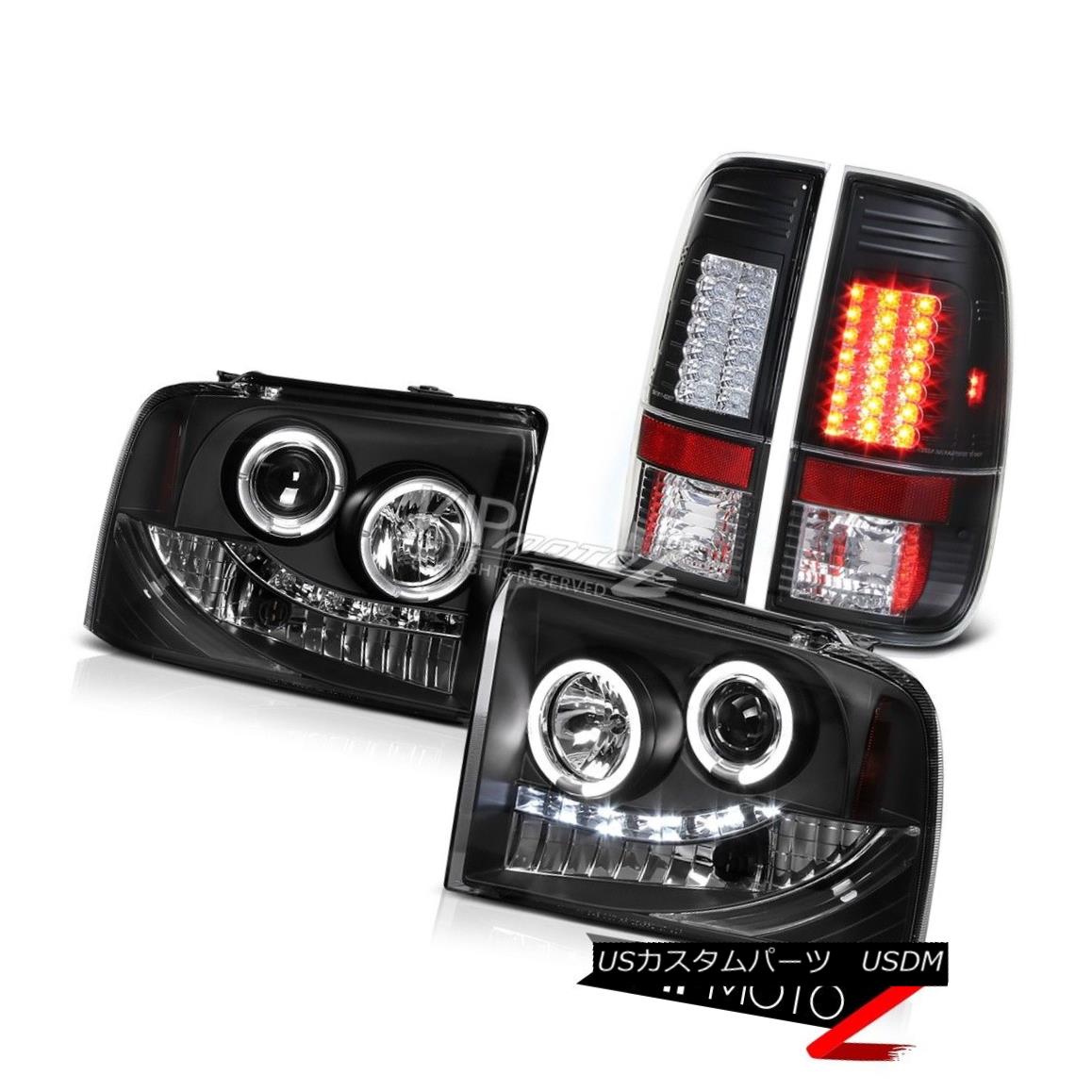ヘッドライト 2005-2007 Ford Superduty 5.4L XLT L.E.D DRL Halo Headlights Black LED Tail Lamps 2005-2007 Ford Superduty 5.4L XLT L.E.D DRLハローヘッドライトブラックLEDテールランプ 【並行輸入品】