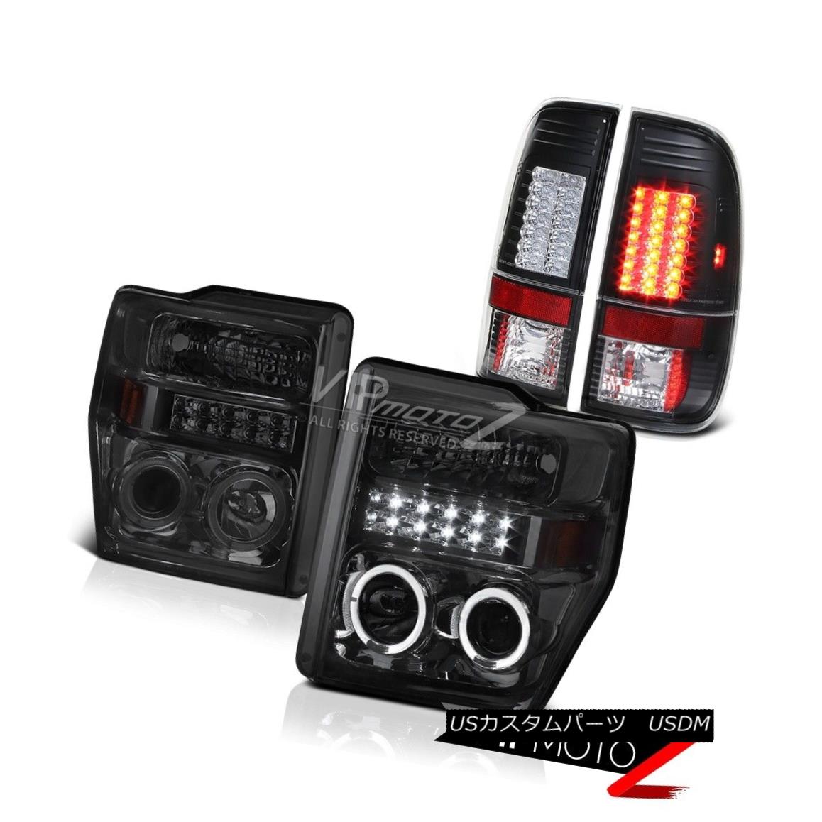 ヘッドライト 08 09 10 Ford F250 F350 F450 XL Angel Eye LED Headlights Black Brake Tail Lights 08 09 10フォードF250 F350 F450 XLエンジェルアイLEDヘッドライトブラックブレーキテールライト 【並行輸入品】
