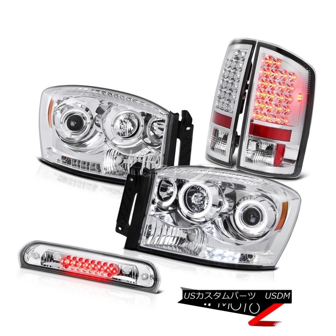 ヘッドライト 2006 Dodge Ram Halo LED Pair Headlamps Sterling Chrome L+R Tail Lights 3rd Brake 2006 Dodge Ram Halo LEDペアヘッドランプSterling Chrome L + Rテールライト3rdブレーキ 【並行輸入品】