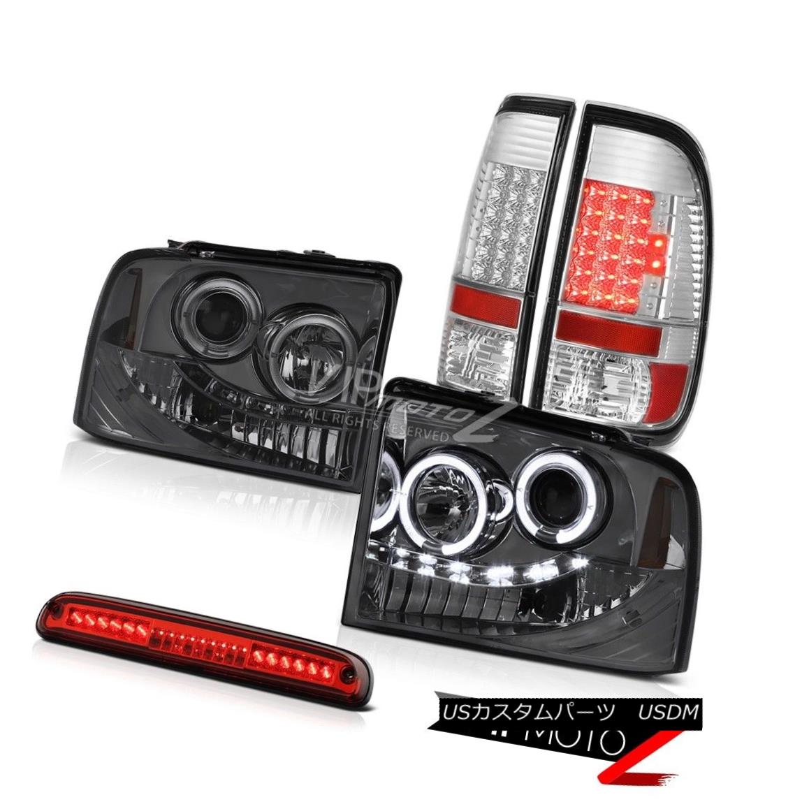 ヘッドライト 2005 2006 2007 F450 F550 Tint Halo LED Headlights Bulb Tail Lights Red 3rd Brake 2005 2006 2007 F450 F550ティントハローLEDヘッドライトバルブテールライトレッド第3ブレーキ 【並行輸入品】
