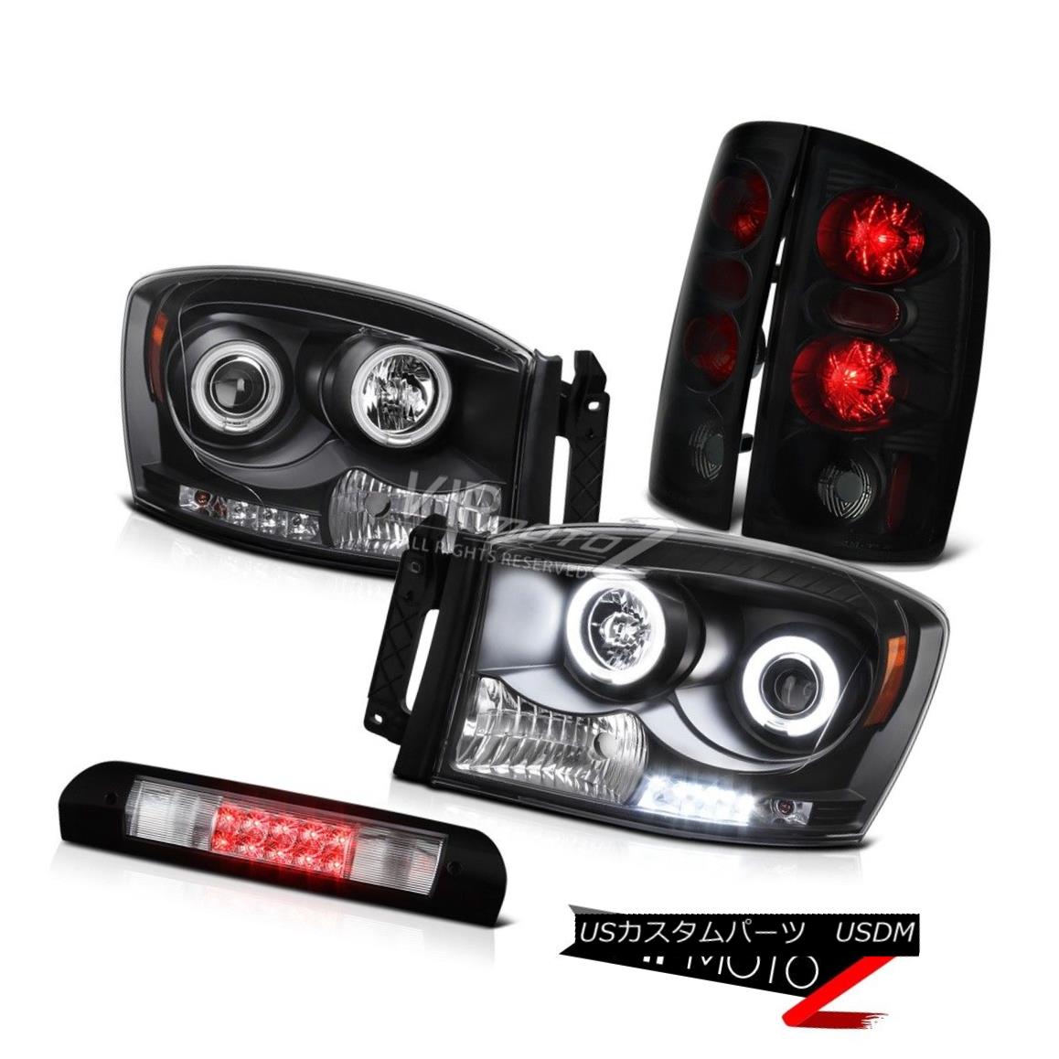 ヘッドライト 2006 Dodge Ram CCFL Halo Black Headlights Smoke Brake Lamps High Stop LED Chrome 2006ダッジラムCCFLハローブラックヘッドライトスモークブレーキランプハイストップLEDクローム 【並行輸入品】 64,070円
