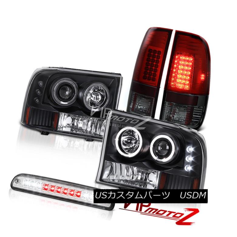 ヘッドライト Black Angel Eye Headlights High Stop LED Lights Smokey Red 1999-2004 F250 XLT ブラックエンジェルアイヘッドライトハイストップLEDライトスモーキーレッド1999-2004 F250 XLT 【並行輸入品】