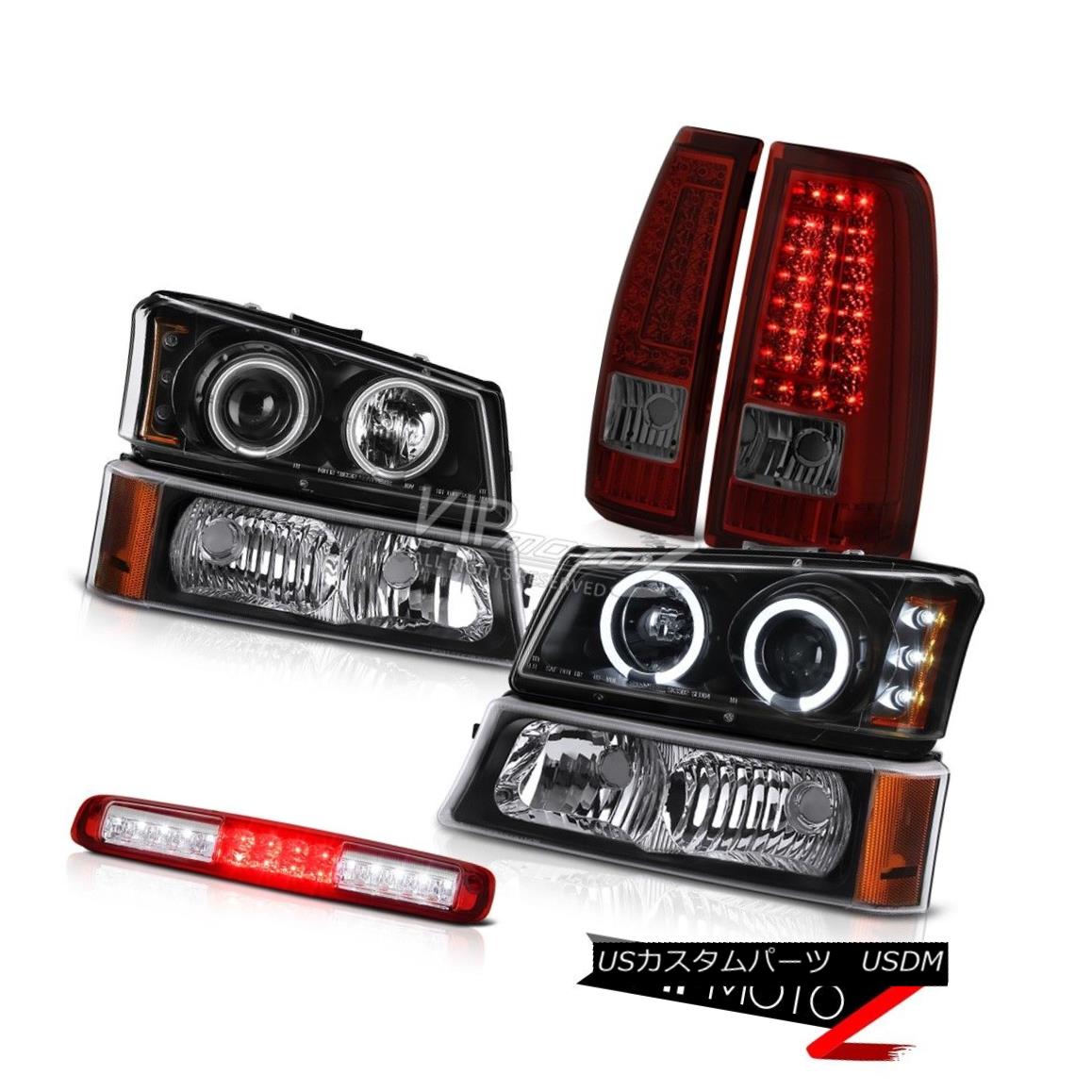 ヘッドライト 03-06 Silverado Roof Brake Light Smokey Red Tail Lamps Black Signal Headlamps 03-06 Silverado屋根のブレーキライトスモーキーレッドテールランプブラックシグナルヘッドランプ 【並行輸入品】
