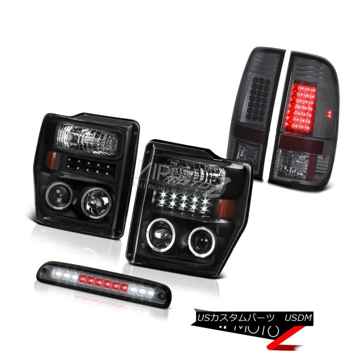 ヘッドライト Black Projector Headlight Tinted 3rd Brake LED Smoke Taillight 08 09 10 F250 FX4 ブラックプロジェクターヘッドライトトーンテッド3rdブレーキLEDスモークテールライト08 09 10 F250 FX4 【並行輸入品】