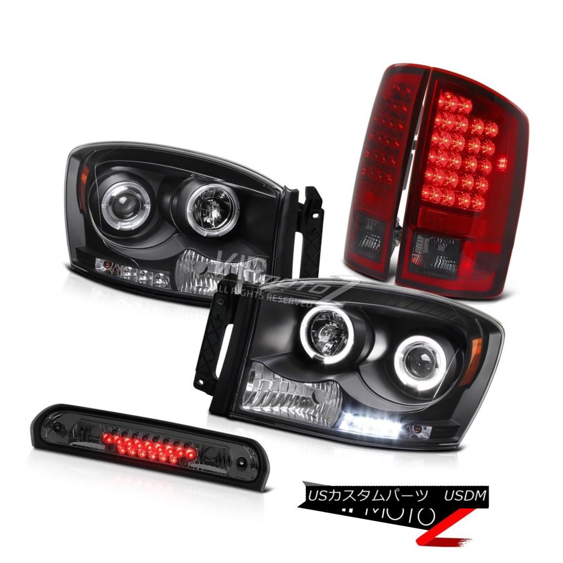 ヘッドライト LED Projector Headlight Smokey Red Tail light Third Brake Cargo 2007-2008 Ram V6 LEDプロジェクターヘッドライトスモーキーレッドテールライトThird Brake Cargo 2007-2008 Ram V6 【並行輸入品】