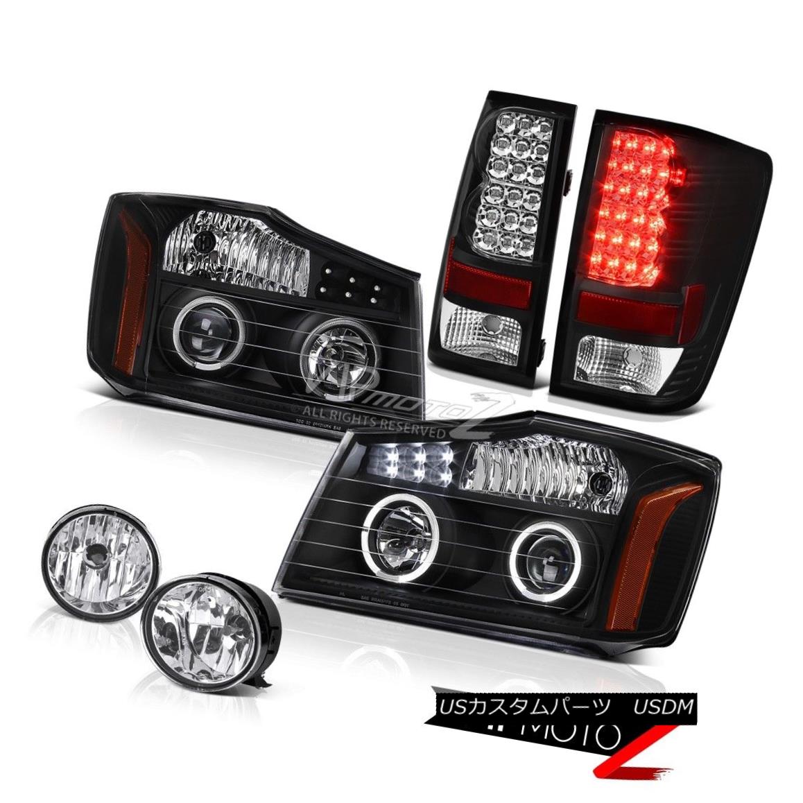 ヘッドライト For 2004-2015 Titan SV Black Halo LED Headlight L.E.D Rear Tail Light Fog Lamp 2004年?2015年Titan SV Black Halo LEDヘッドライトL.E.Dリアテールライトフォグランプ 【並行輸入品】