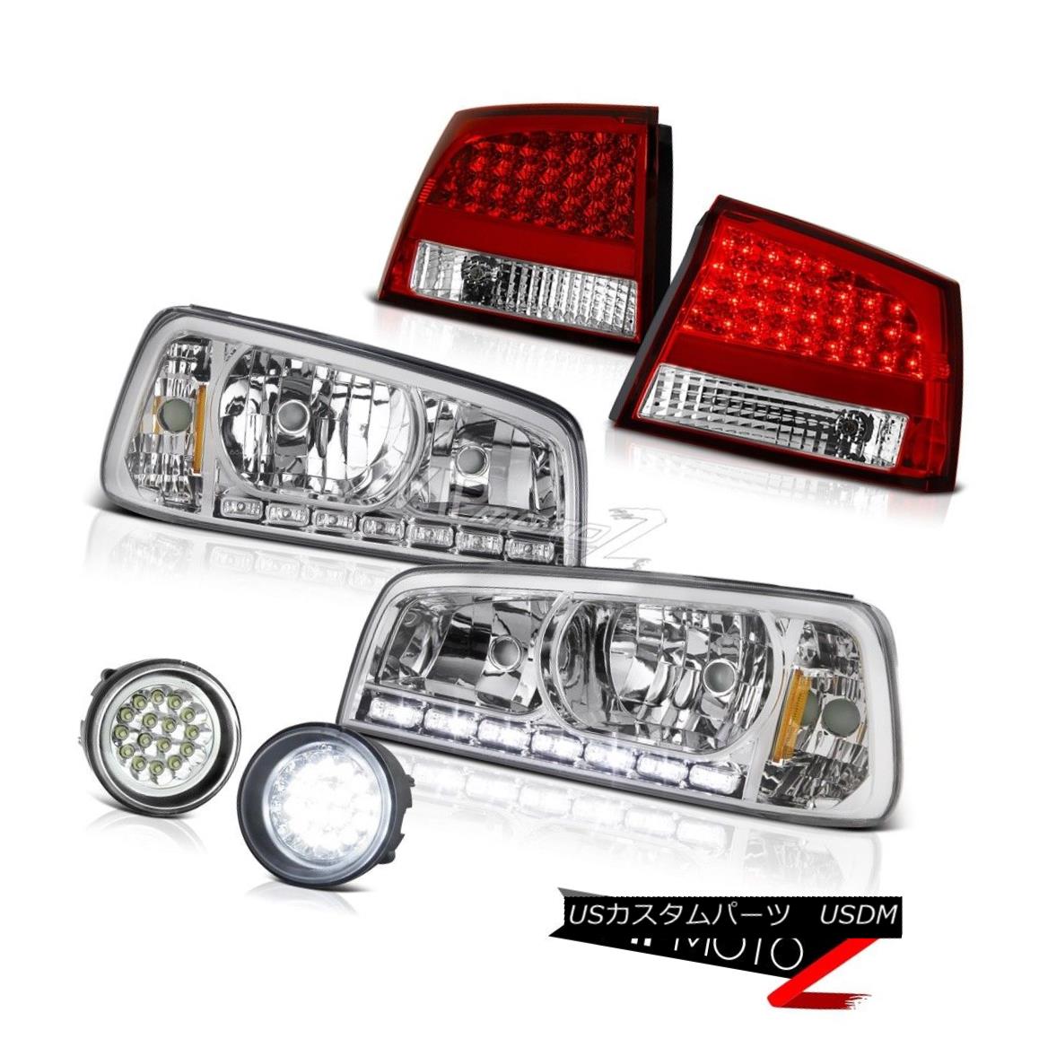ヘッドライト 2009 2010 Charger SXT Dual Halo Rim Headlight Bright LED Tail Lights DRL Fog Kit 2009年の充電器SXTデュアルHaloリムヘッドライトブライトLEDテールライトDRL Fog Kit 【並行輸入品】