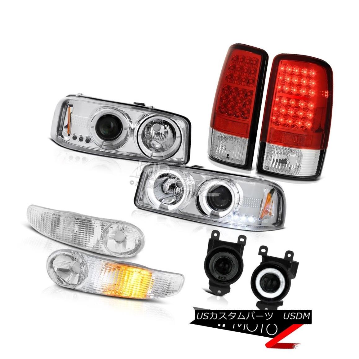 ヘッドライト 01-06 Yukon DRL Halo Headlight Denali Bumper Signal Bright LED Tail Lights Lamps 01-06ユーコンDRLハローヘッドライトデナリバンパー信号ブライトLEDテールライトランプ 【並行輸入品】