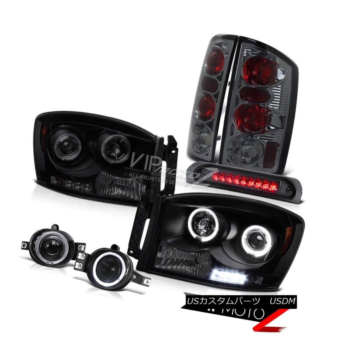 ヘッドライト 2006 Ram 1500 2500 3500 Black Halo Headlights Foglights Third Brake Tail Lights 2006 Ram 1500 2500 3500ブラックハローヘッドライトフォグライト第3ブレーキテールライト 【並行輸入品】