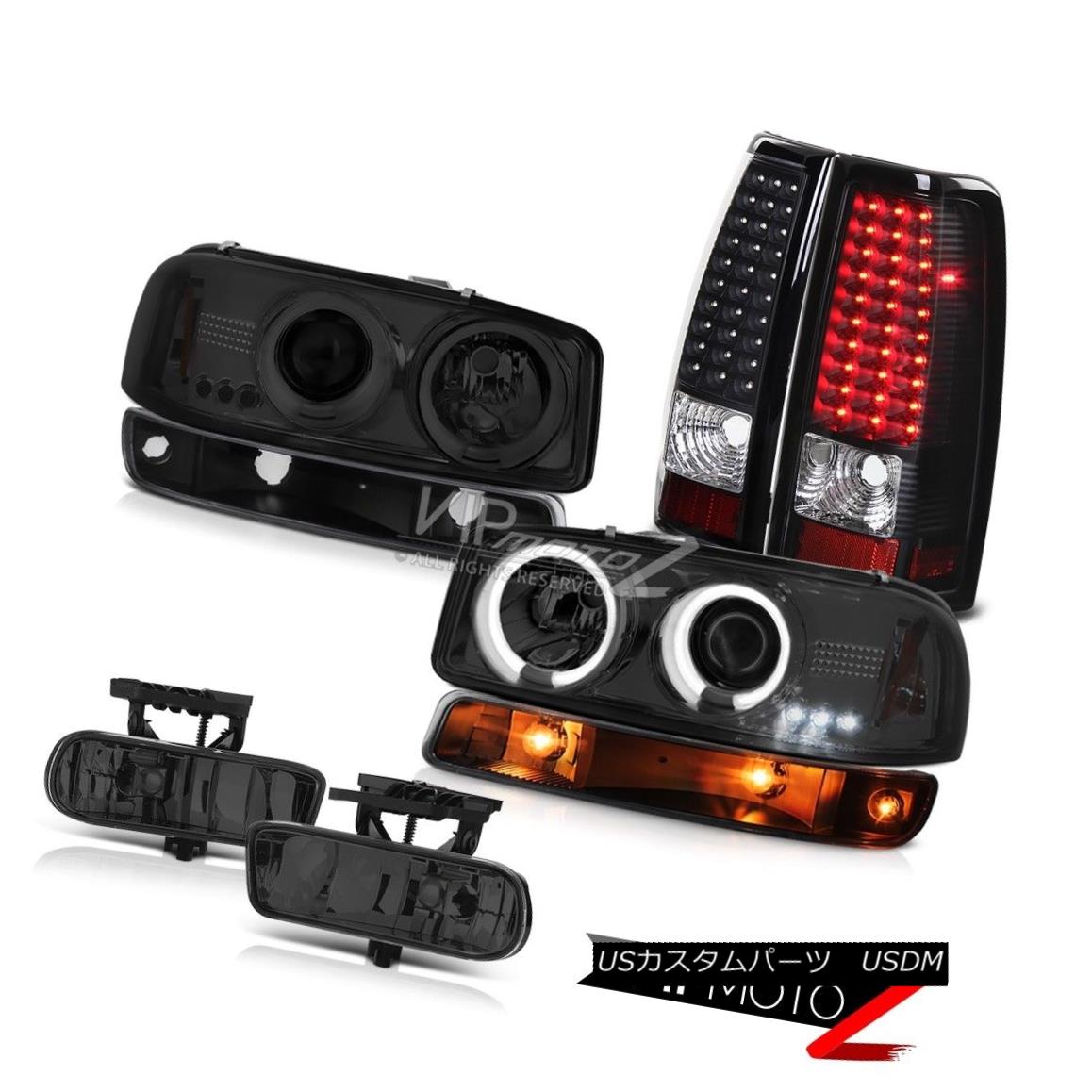 ヘッドライト 99-02 Sierra 6.6L Fog lights inky black smd tail turn signal ccfl Headlights 99-02シエラ6.6Lフォグライトインクニーブラックsmdテールターンシグナルccflヘッドライト 【並行輸入品】
