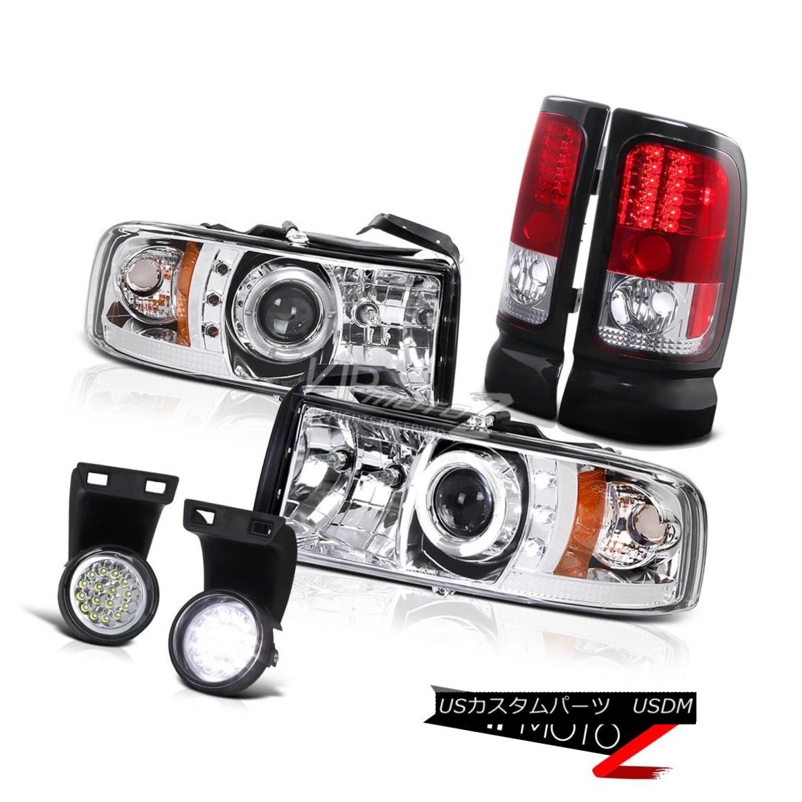 ヘッドライト Dodge Ram 3.9L Magnum V6 Projector Head Lights LED Tail Lamps Driving Fog 94-01 ドッジラム3.9LマグナムV6プロジェクターヘッドライトLEDテールランプドライビングフォグ94-01 【並行輸入品】