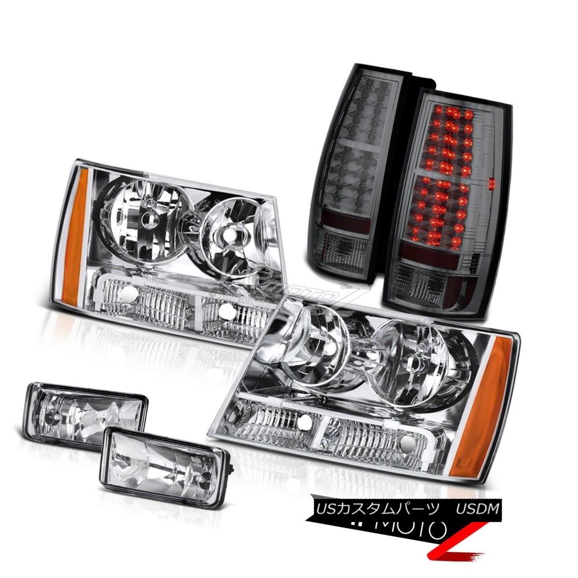 ヘッドライト BRAND NEW 07-14 Tahoe Suburban 1500 2500 Smoke LED Tail Light Chrome Headlights BRAND NEW 07-14タホ郊外1500 2500スモークLEDテールライトクロームヘッドライト 【並行輸入品】