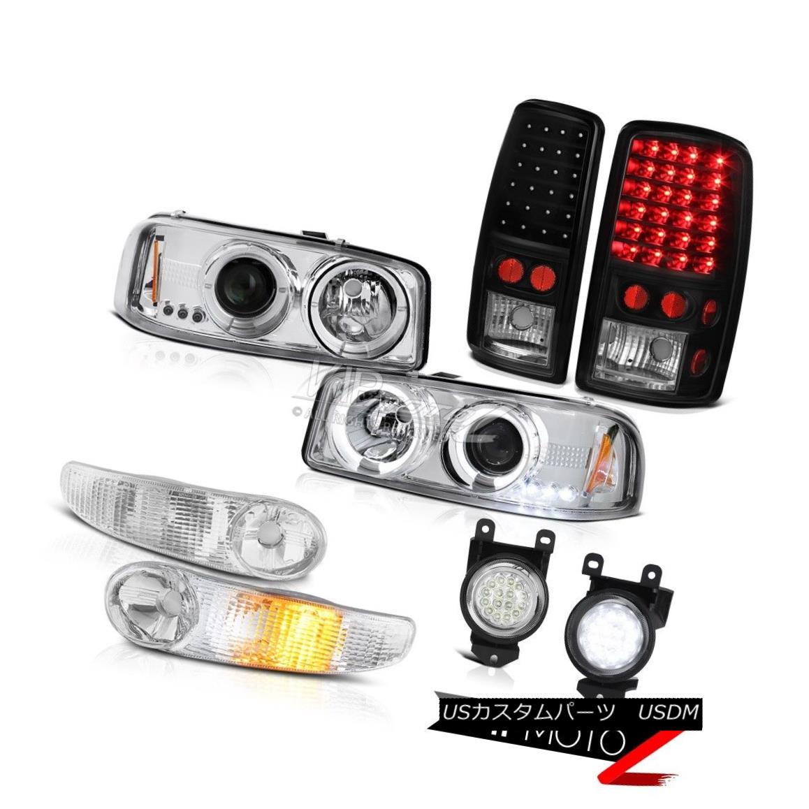 ヘッドライト 01-06 Yukon XL 6.0L Dual Halo Headlight Euro Signal Black Tail Light Driving Fog 01-06ユーコンXL 6.0Lデュアルヘイローヘッドライトユーロ信号ブラックテールライトドライビングフォグ 【並行輸入品】