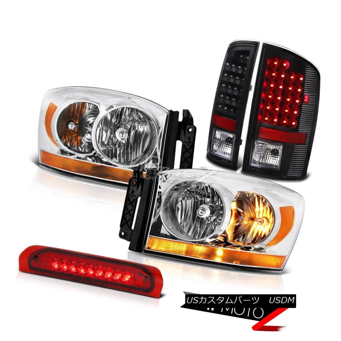 ヘッドライト 2007-2009 Dodge Ram 3500 5.7L Clear Chrome Headlights 3RD Brake Lamp Rear Lights 2007-2009 Dodge Ram 3500 5.7Lクリアクロームヘッドライト3RDブレーキランプリアライト 【並行輸入品】