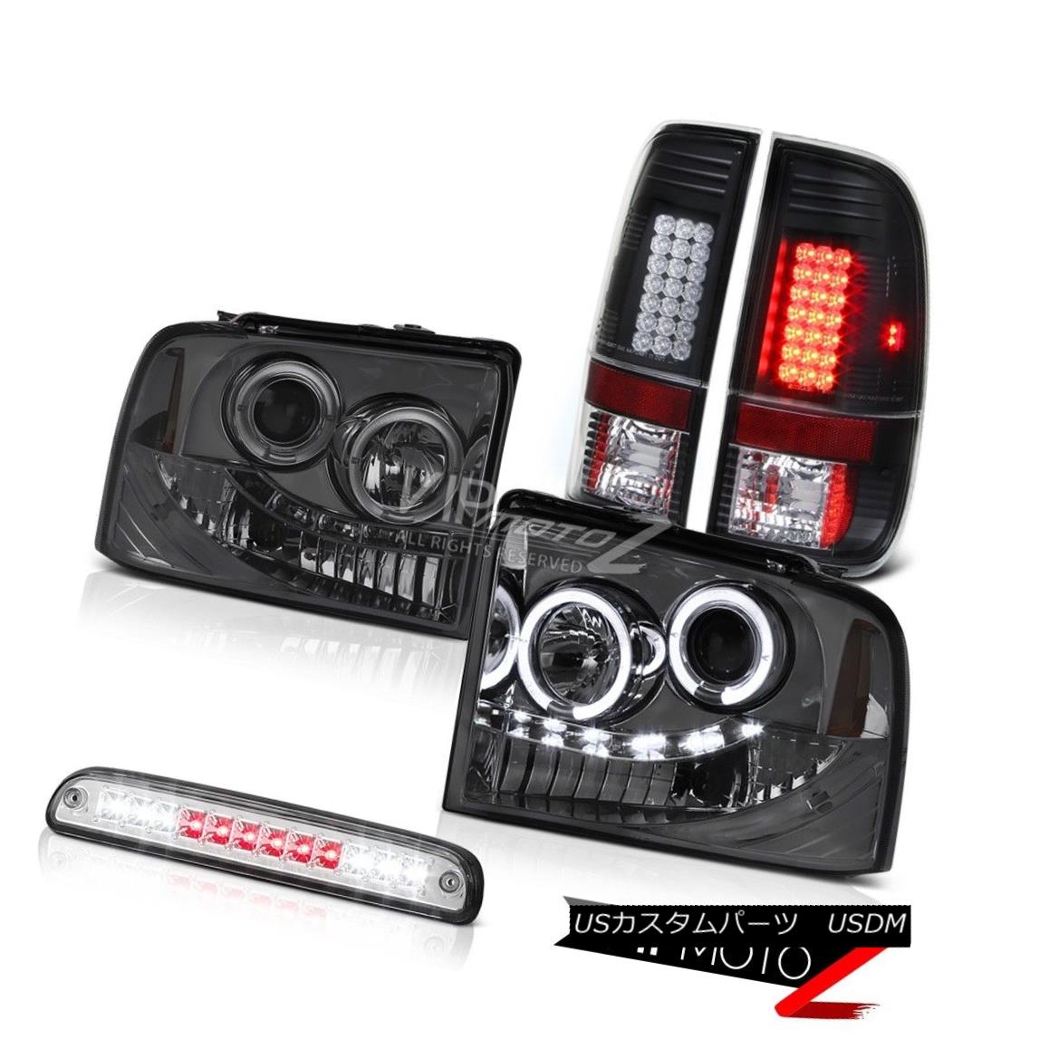ヘッドライト Smoke Halo Headlights Black Brake LED Tail Lights Chrome 3rd 2005-2007 F250 XLT スモークハローヘッドライトブラックブレーキLEDテールライトクローム3rd 2005-2007 F250 XLT 【並行輸入品】