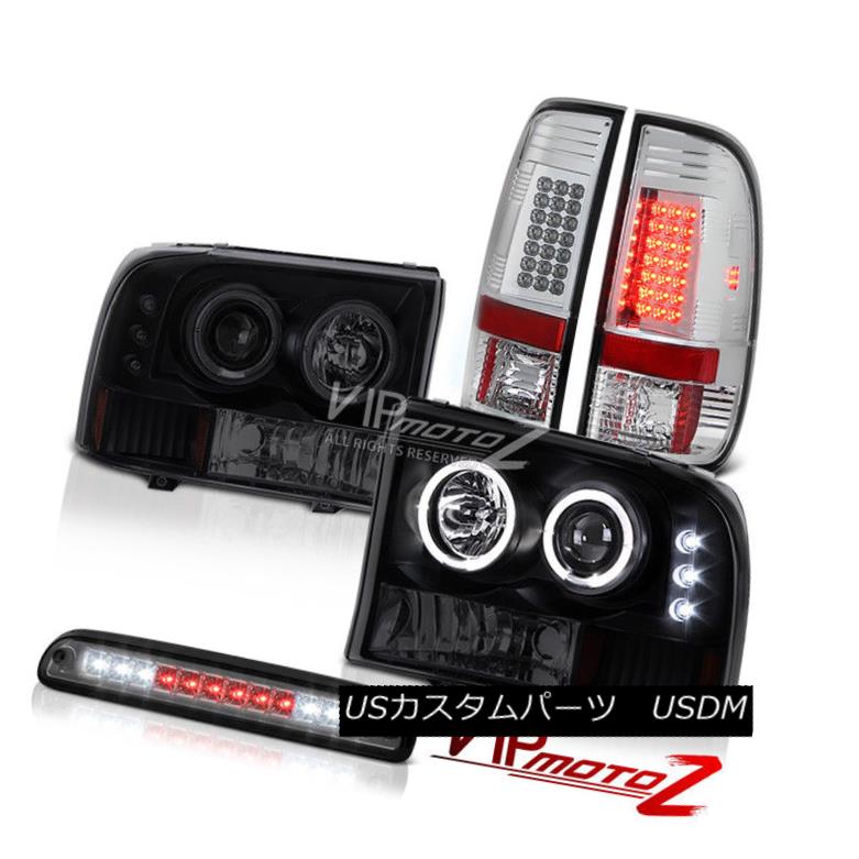 ヘッドライト Smoked Halo Headlights Roof Brake Cargo LED Chrome Tail Lamps 1999-2004 F250 XL スモークヘイローヘッドライトルーフブレーキカーゴLEDクロームテールランプ1999-2004 F250 XL 【並行輸入品】