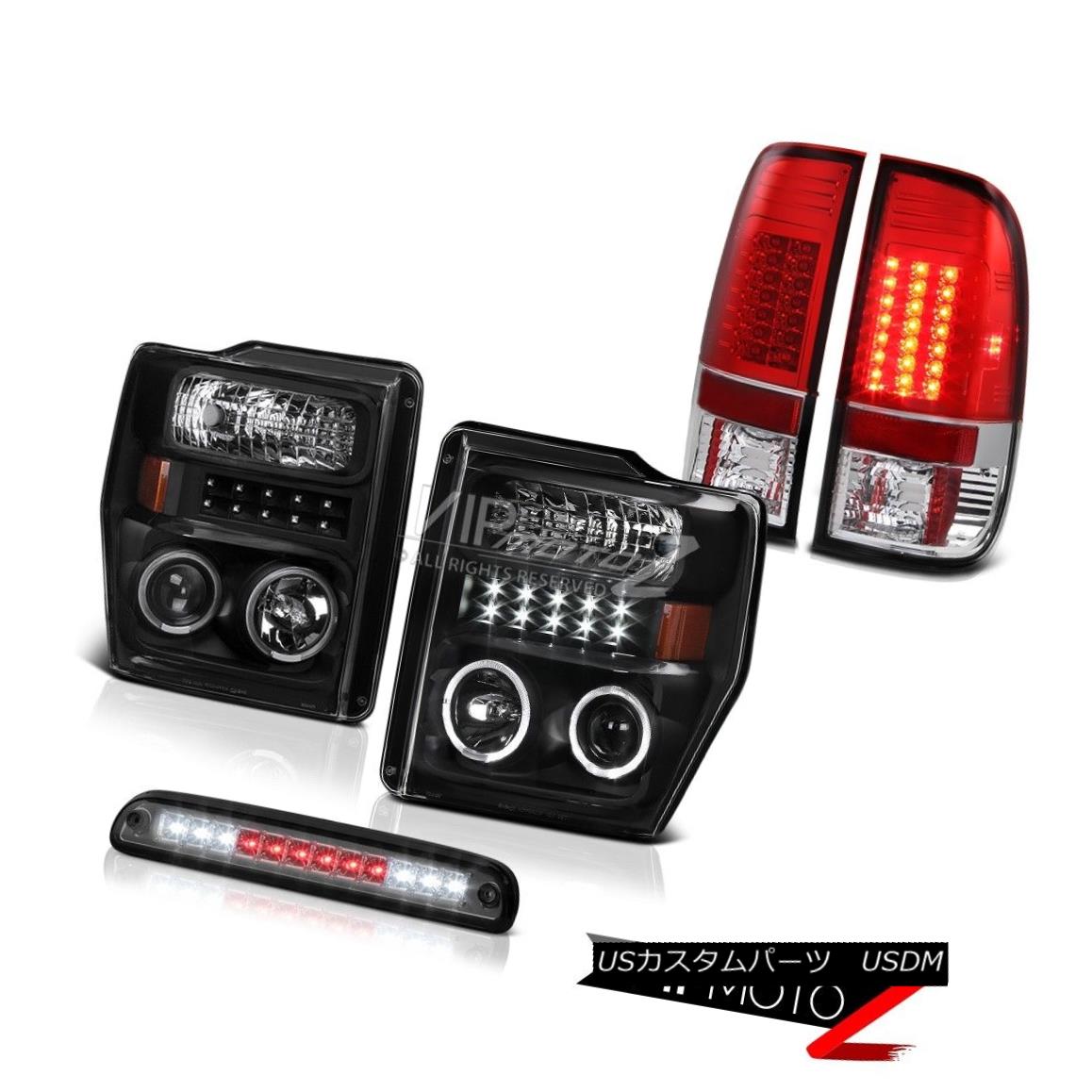 ヘッドライト Dual Halo Headlights Smoke Third Brake LED Taillights Red 2008-2010 Ford F350 XL デュアル・ヘイロー・ヘッドライト・スモーク・サード・ブレーキ・LEDテールライト・レッド2008-2010 Ford F350 XL 【並行輸入品】
