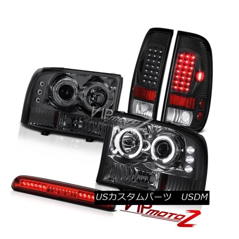 ヘッドライト 99-04 F250 Turbo Diesel Smoke LED Headlights Black Brake Lamps High Stop Red 99-04 F250ターボディーゼルスモークLEDヘッドライトブラックブレーキランプハイストップレッド 【並行輸入品】