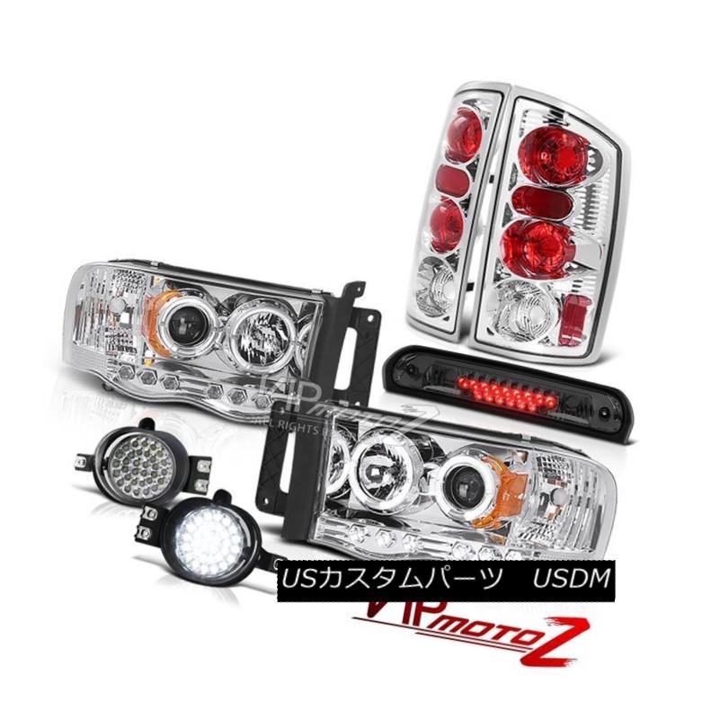 ヘッドライト 02-05 Ram SRT-10 Pair Clear Halo Headlights Tail Lights LED Fog Tinted 3rd Brake 02-05ラムSRT-10ペアクリアクリアハローヘッドライトテールライトLEDフォグタイトード第3ブレーキ 【並行輸入品】