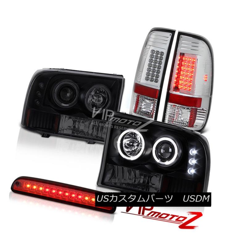 ヘッドライト Smoke Angel Eye Headlight High Brake Cargo LED Clear Taillamp 99-04 F350 King スモークエンジェルアイヘッドライトハイブレーキカーゴLEDクリアテアランプ99-04 F350キング 【並行輸入品】