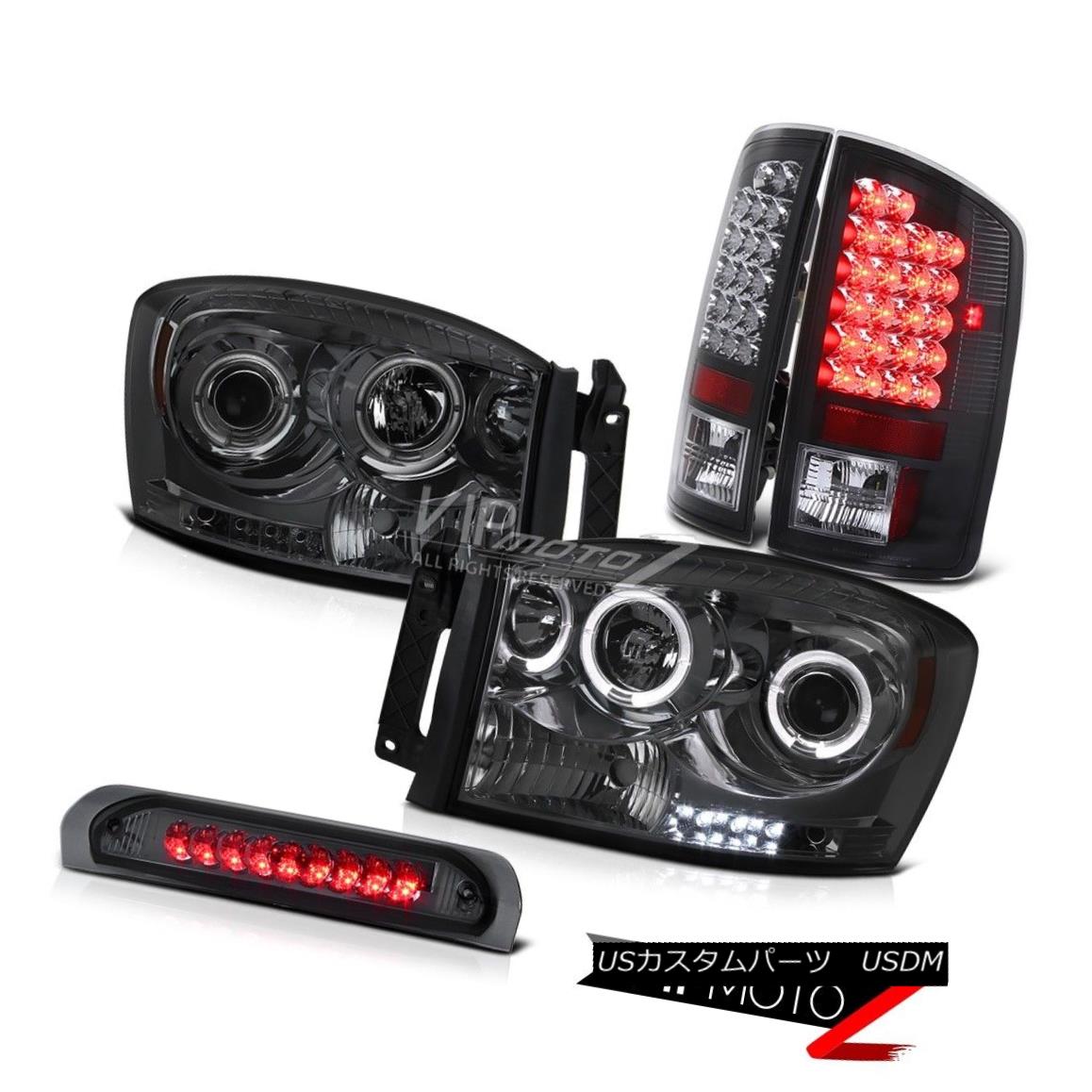 ヘッドライト 2007-08 RAM Smoke Halo Projector Headlamp+Black LED Taillamp+3rd Brake Assembly 2007-08 RAM煙ハロープロジェクターヘッドランプ+ブラックLEDタイルランプ+ 3番目のブレーキアセンブリ 【並行輸入品】