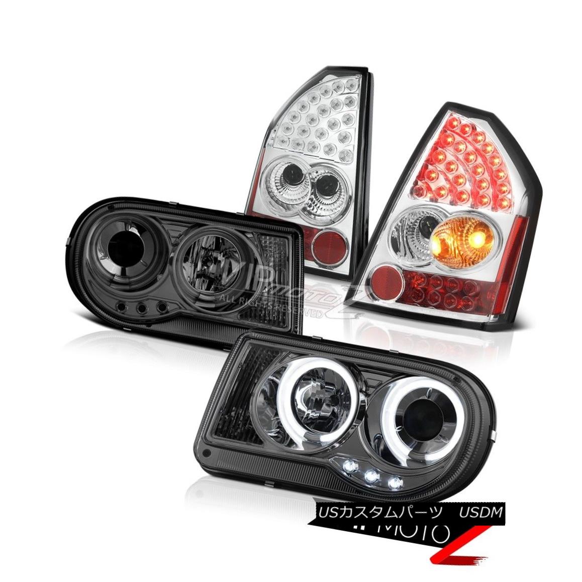 ヘッドライト 2005 2006 2007 Chrysler 300C Projector Halo DRL Headlights Chrome Tail Lights 2005年2006年2007年Chrysler 300CプロジェクターHalo DRLヘッドライトクロームテールライト 【並行輸入品】