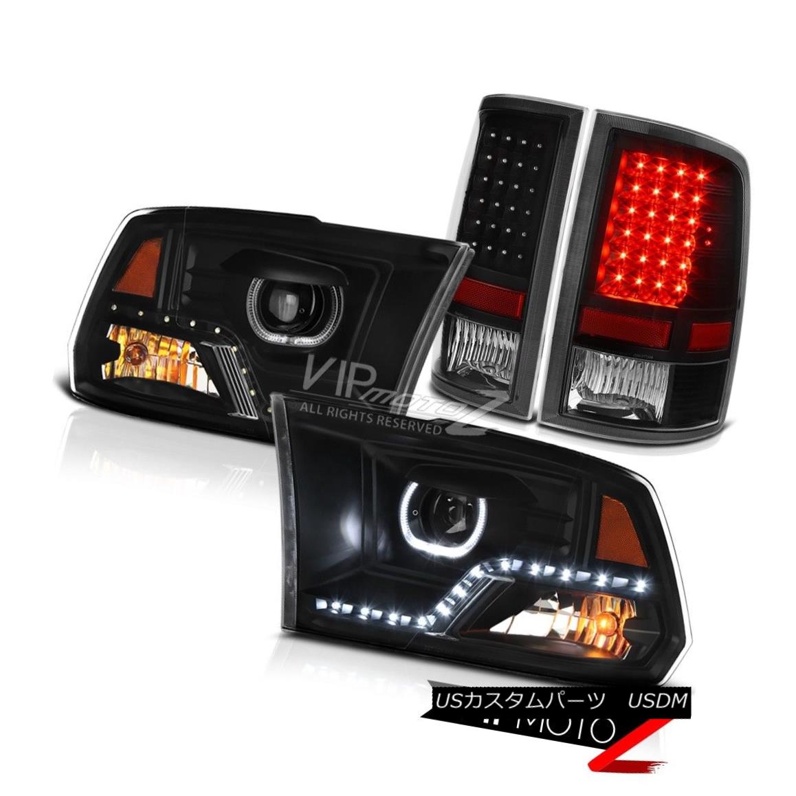 ヘッドライト 09 10 11 12 13-17 Dodge RAM 1500 Nighthawk Black Head Light Tail Assembly PAIR 09 10 11 12 13-17ダッジRAM 1500ナイトホークブラックヘッドライトテールアセンブリPAIR 【並行輸入品】