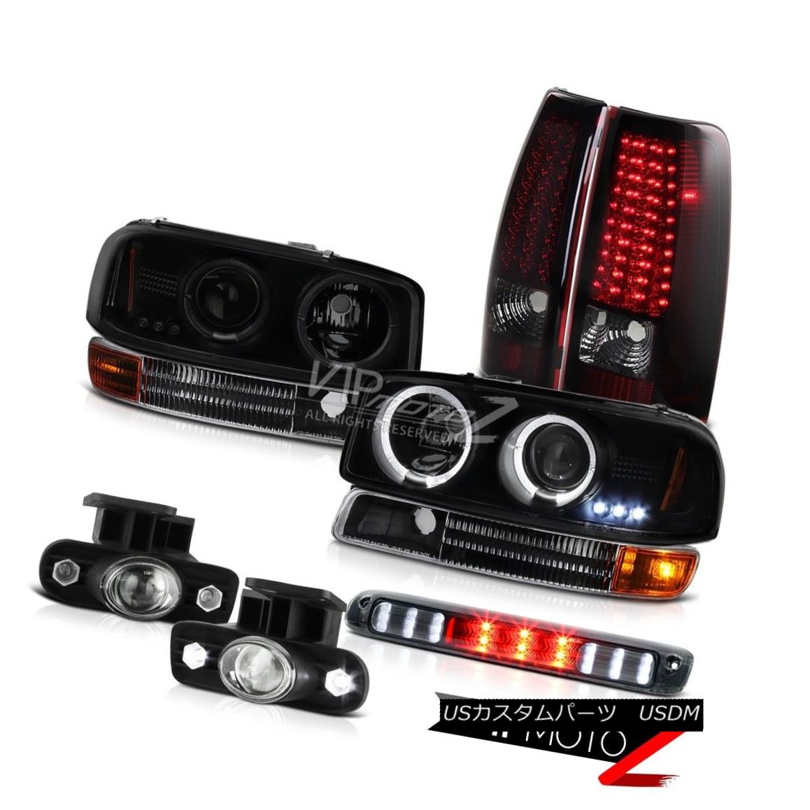 ヘッドライト Angel Eye Headlights LED Red Smoke Tail Lights Halo Fog Third Brake 99-02 Sierra エンジェルアイヘッドライトLEDレッド煙テールライトHalo Fog Third Brake 99-02 Sierra 【並行輸入品】