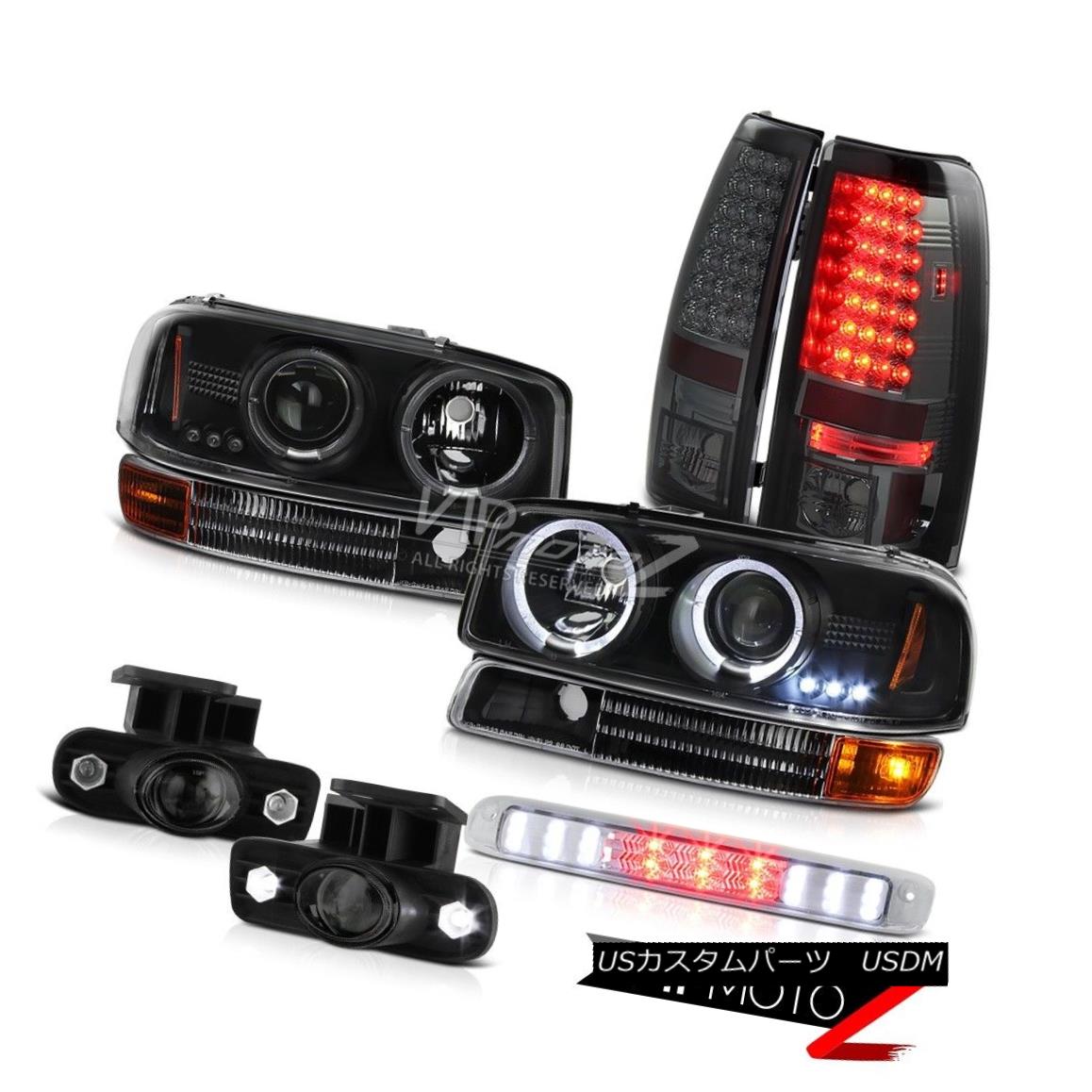 ヘッドライト Dual Halo Headlights L.E.D Tail Lights Projector Fog High Brake LED 99-02 Sierra デュアルハローヘッドライトL.E.DテールライトプロジェクターフォグハイブレーキLED 99-02 Sierra 【並行輸入品】