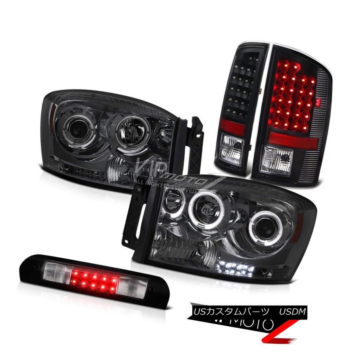 ヘッドライト 2006 Dodge Ram SRT-10 Dark Halo Projector Headlights Black Brake Tail Lights LED 2006ダッジラムSRT-10ダークハロープロジェクターヘッドライトブラックブレーキテールライトLED 【並行輸入品】