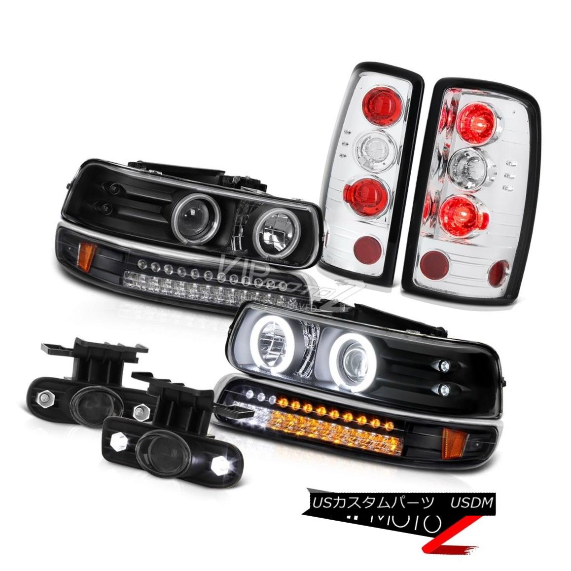 ヘッドライト 00-06 Tahoe Barn Door Chrome Tail Lamps Foglights Black Turn Signal Headlights 00-06タホバンドアクロームテールランプフォグライトブラックターンシグナルヘッドライト 【並行輸入品】