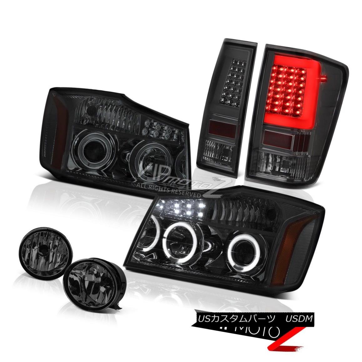ヘッドライト 2004-2014 For Nissan Titan Phantom Smoke Fog Neon Tube Rear Custom Head Lights 2004年?2014日産タイタンファントムスモークフォグネオンチューブリアカスタムヘッドライト 【並行輸入品】