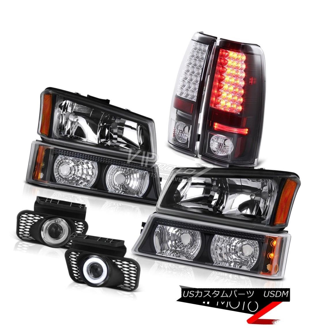 ヘッドライト Pair Black Headlight Bumper Lamp LED Taillight SMD Foglights Silverado 2500 3500 ペアブラックヘッドライトバンパーランプLEDテールライトSMDフォグライトSilverado 2500 3500 【並行輸入品】