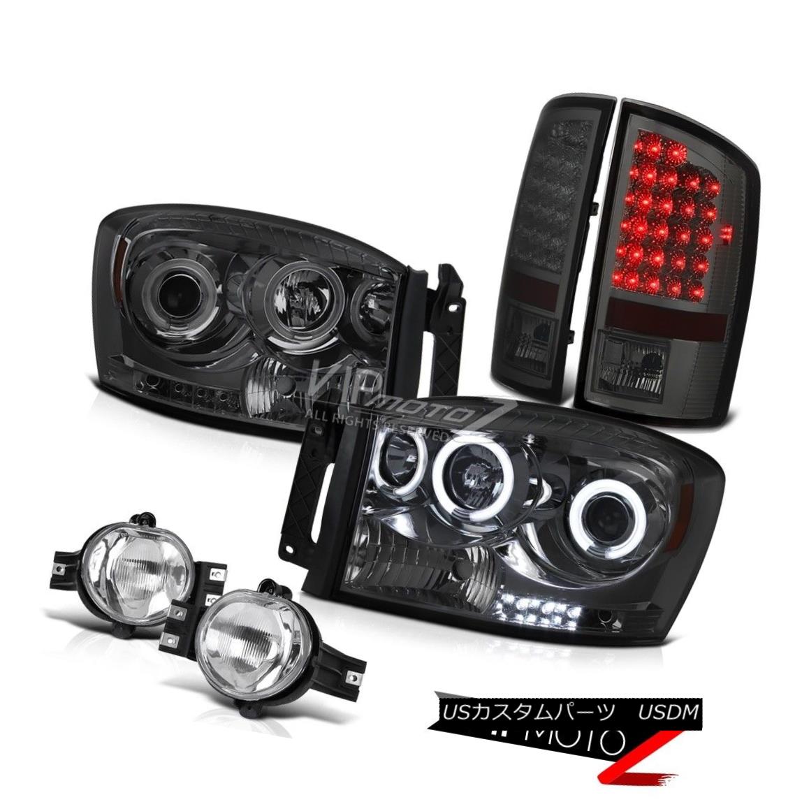 ヘッドライト Dodge RAM 06 Smoke CCFl HalO projector Headlights+LED Taillamp+OE Style Fog Lamp ドッジRAM 06煙CCFl HalOプロジェクターヘッドライト+ LEDタイルランプ+ OEスタイルフォグランプ 【並行輸入品】