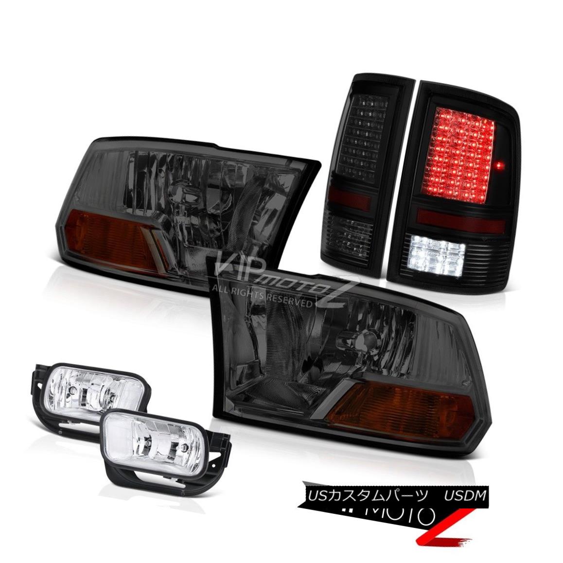 ヘッドライト 09-17 Ram 1500 SLT Taillights Chrome Fog Lamps Smoked Headlights SMD \