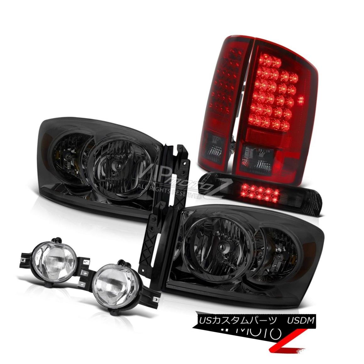 ヘッドライト Smoke Headlamps Wine Red LED Tail Light Foglight 3rd Brake 07 08 Ram TurobDiesel スモークヘッドランプワインレッドLEDテールライトFoglight 3rdブレーキ07 08 Ram TurobDiesel 【並行輸入品】