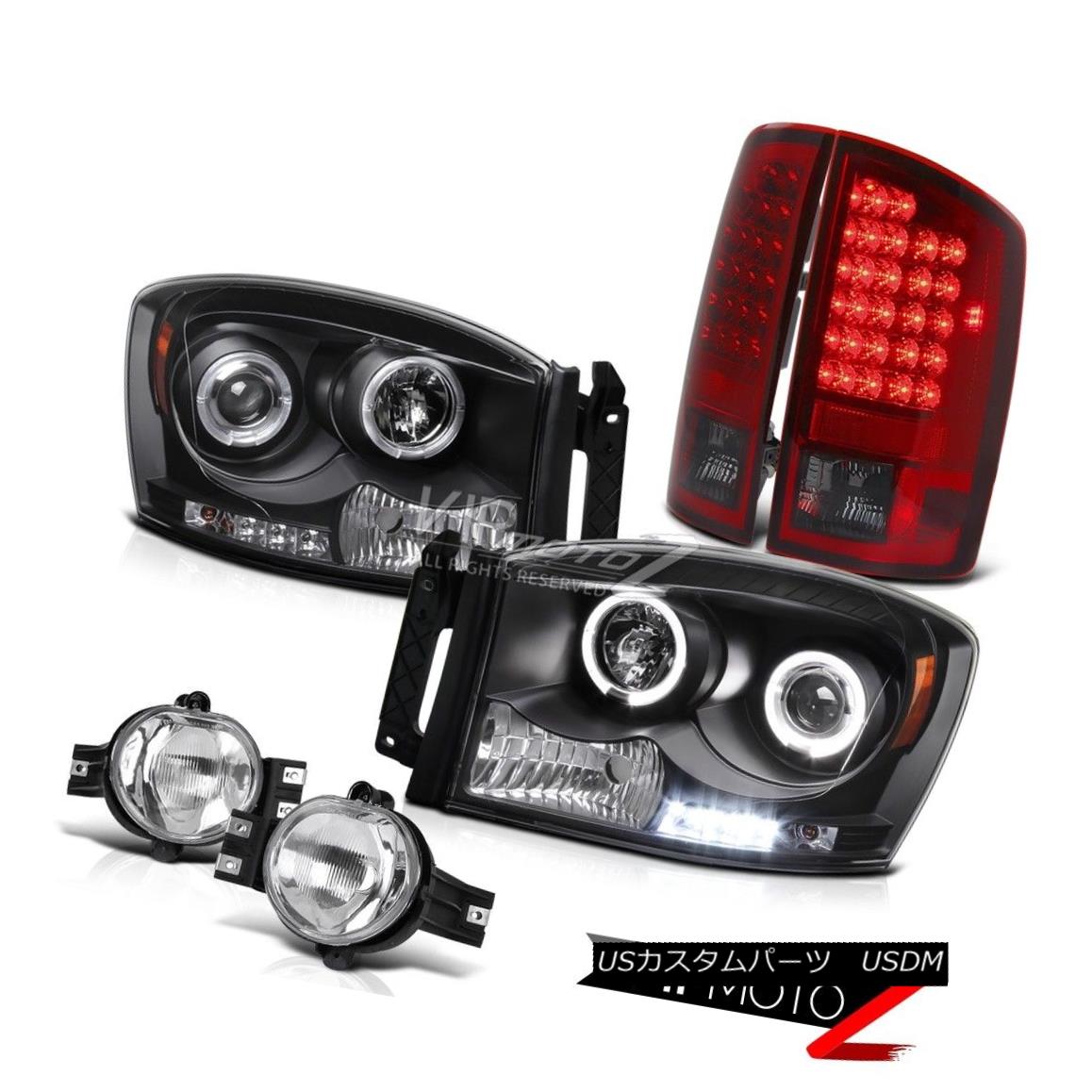 ヘッドライト Black L+R Halo Proejctor Headlight+LED Tail Lamp+Fog Light 07-2008 Dodge RAM V8 ブラックL + Rハロープロジェクターヘッドライト+ LEDテールランプ+フォグライト07-2008 Dodge RAM V8 【並行輸入品】 69,333円