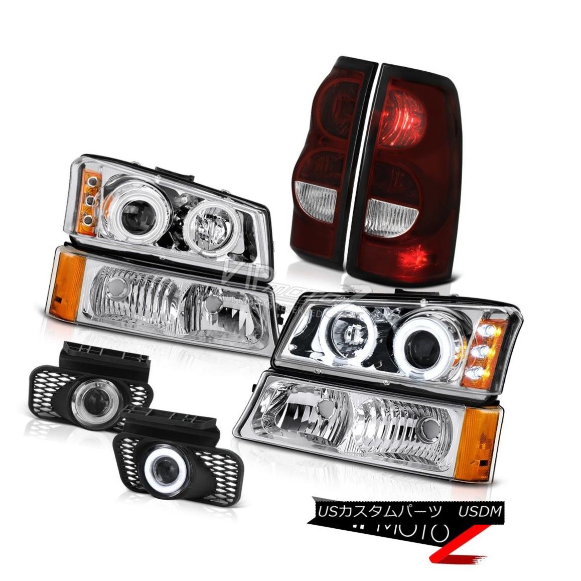 ヘッドライト 03-06 Silverado Chrome Turn Signal Rosso Burgundy Tail Lamps Fog Headlights LED 03-06 Silverado Chrome Turn信号Rosso Burgundyテールランプ霧のヘッドライトLED 【並行輸入品】