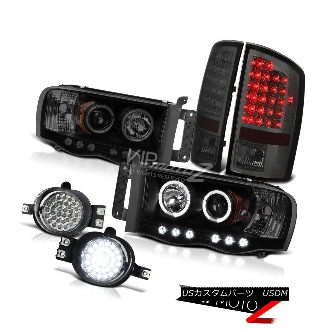 ヘッドライト 2002-2005 Ram Magnum 5.9L WS 2X Halo LED Projector Headlamp Tinted Brake Light 2002-2005ラムマグナム5.9L WS 2XハローLEDプロジェクターヘッドランプティンテッドブレーキライト 【並行輸入品】